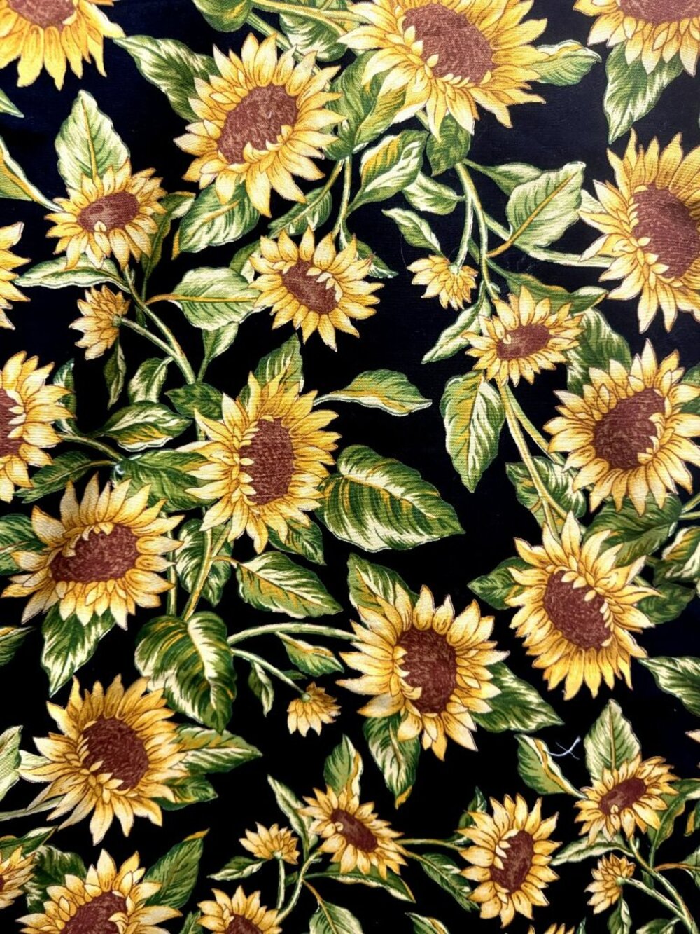 April Cornel Sunflower Table Runner Black Soleil 17" X 90"Cotton Farmcore Rustic